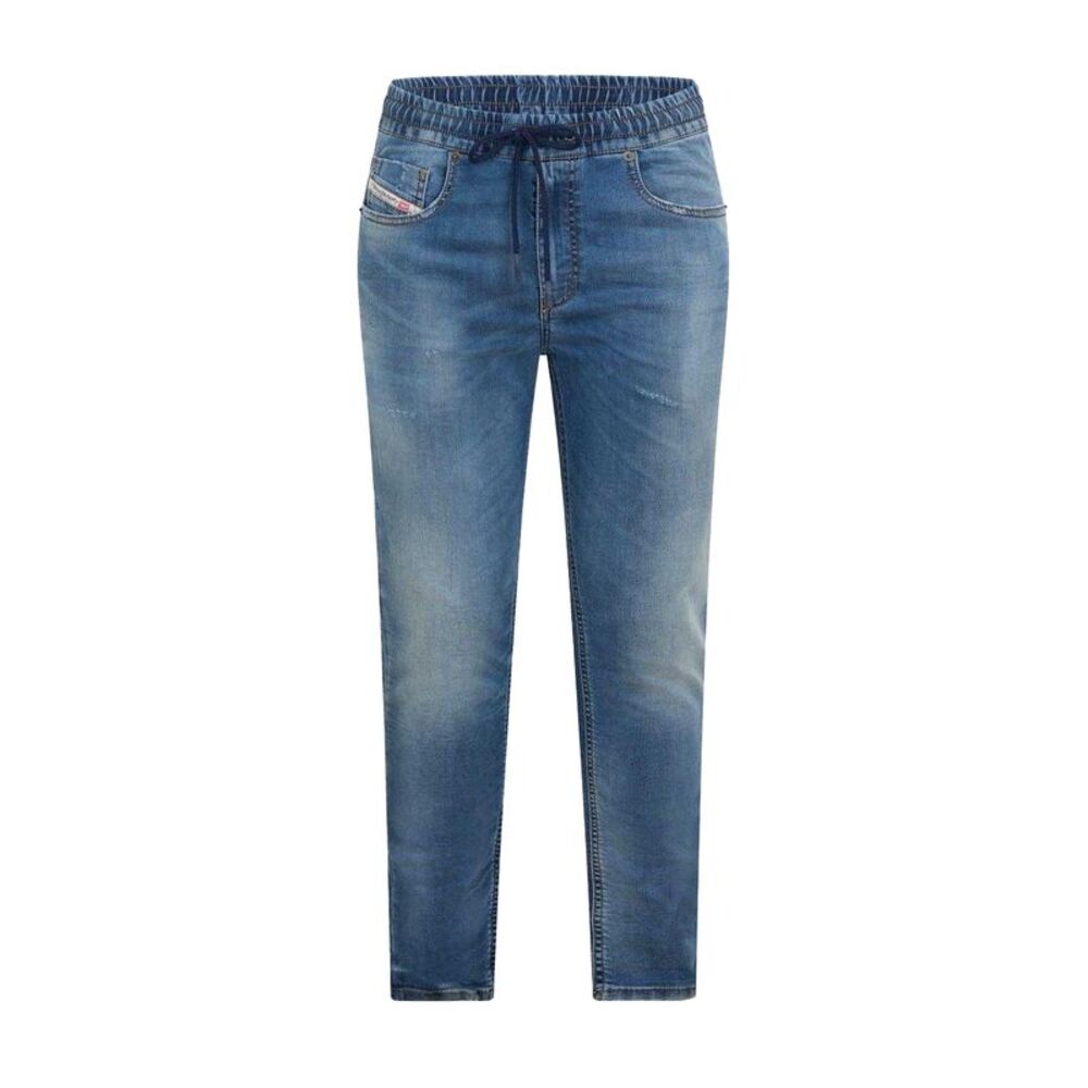 Diesel Womens/Ladies Krly Logo Elasticated Waist Wide Leg Jeans / Blue Denim